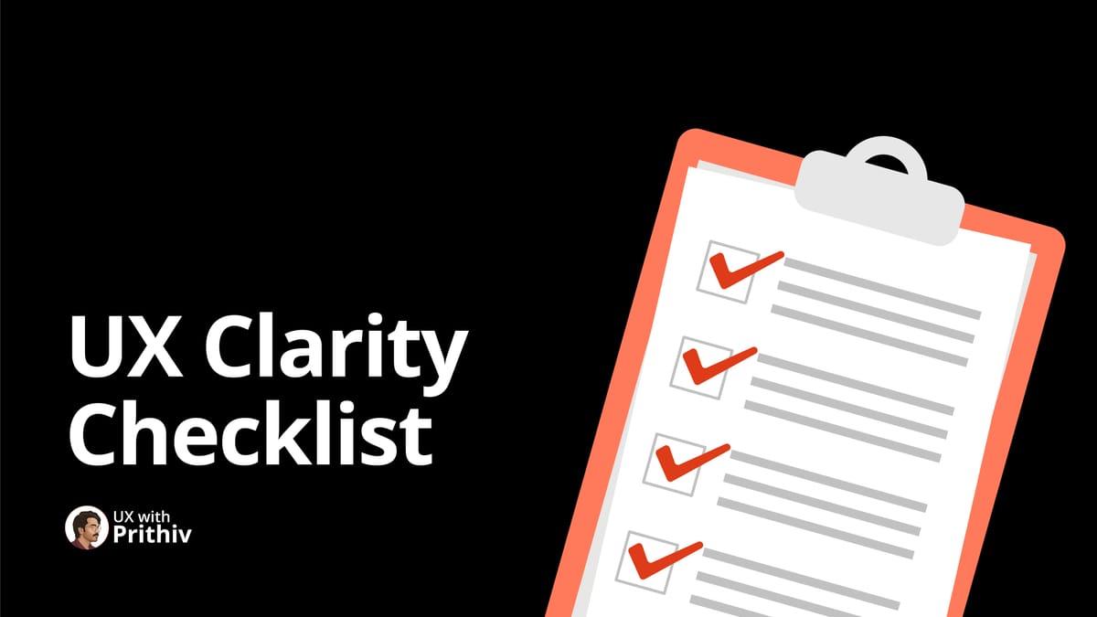 UX Clarity Checklist Feature image