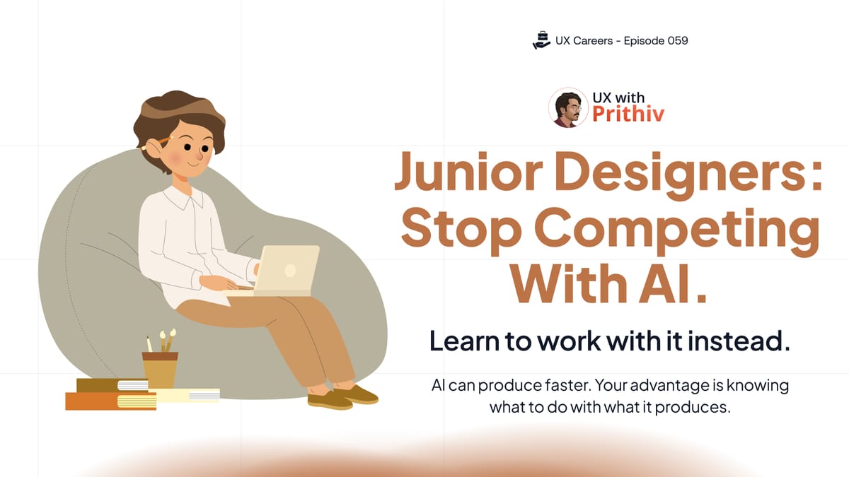 Junior designers: stop competing with AI Feature image